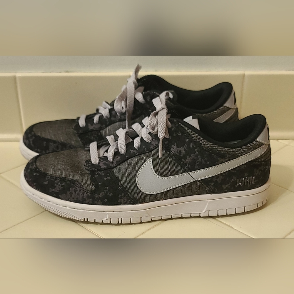 Nike ID Dunk Low Black/Gray Camo Men's Size 9